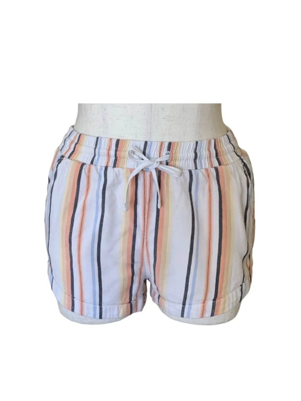 Billabong XS Striped Drawstring Shorts Pastel Multi-Color Casual Comfy